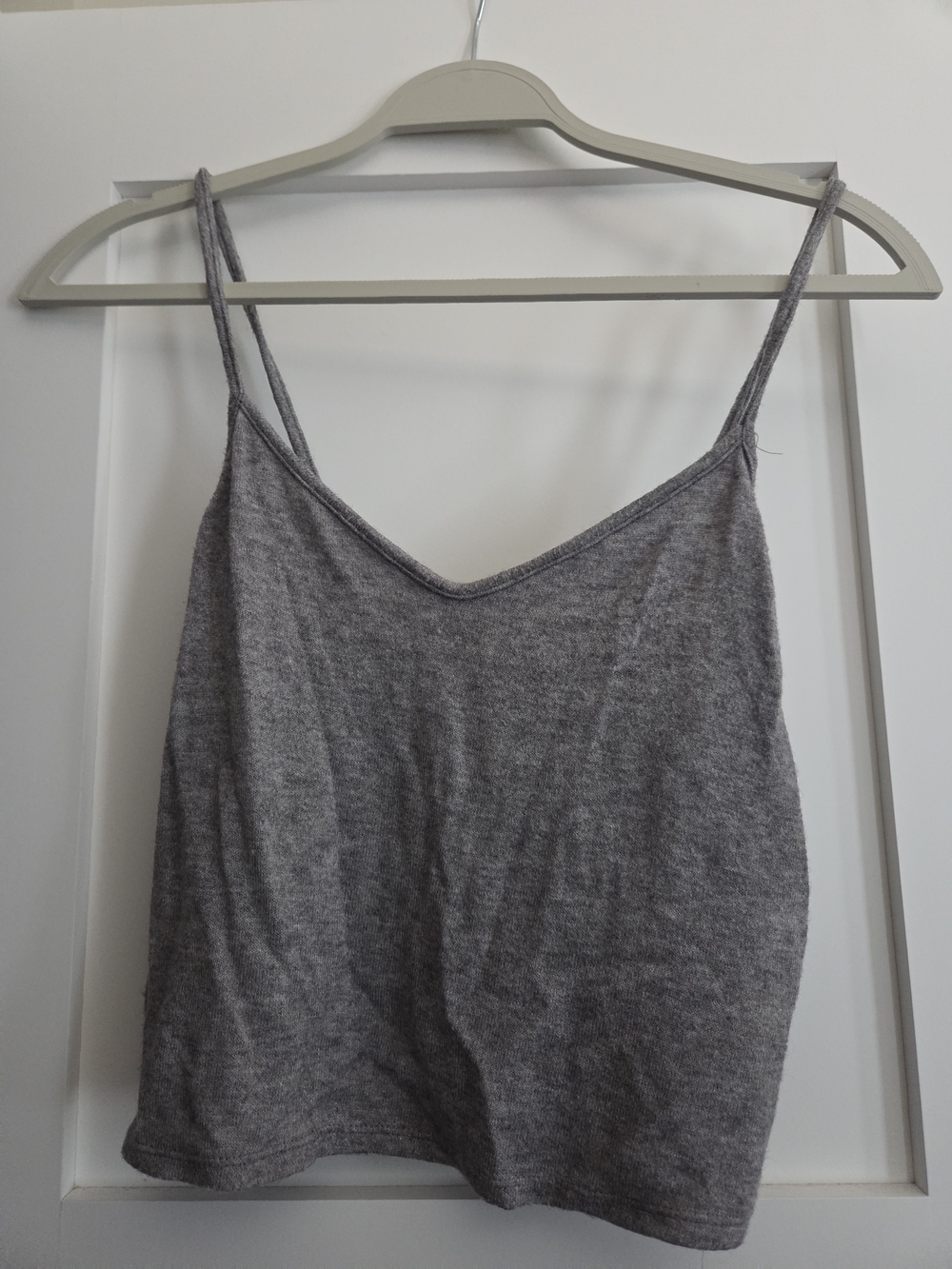 Mango Heather Gray & Tan V-Neck Knit Camisole